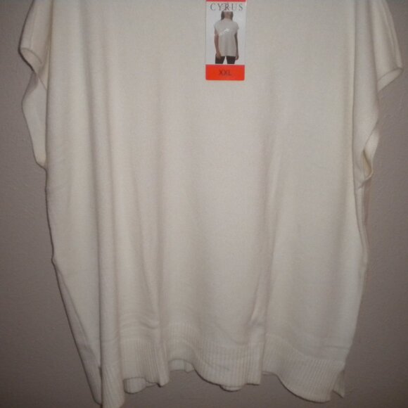 Cyrus Women's Plus Size XXL Cream Sleeveless Tunic Sweater NWT - Picture 4 of 5